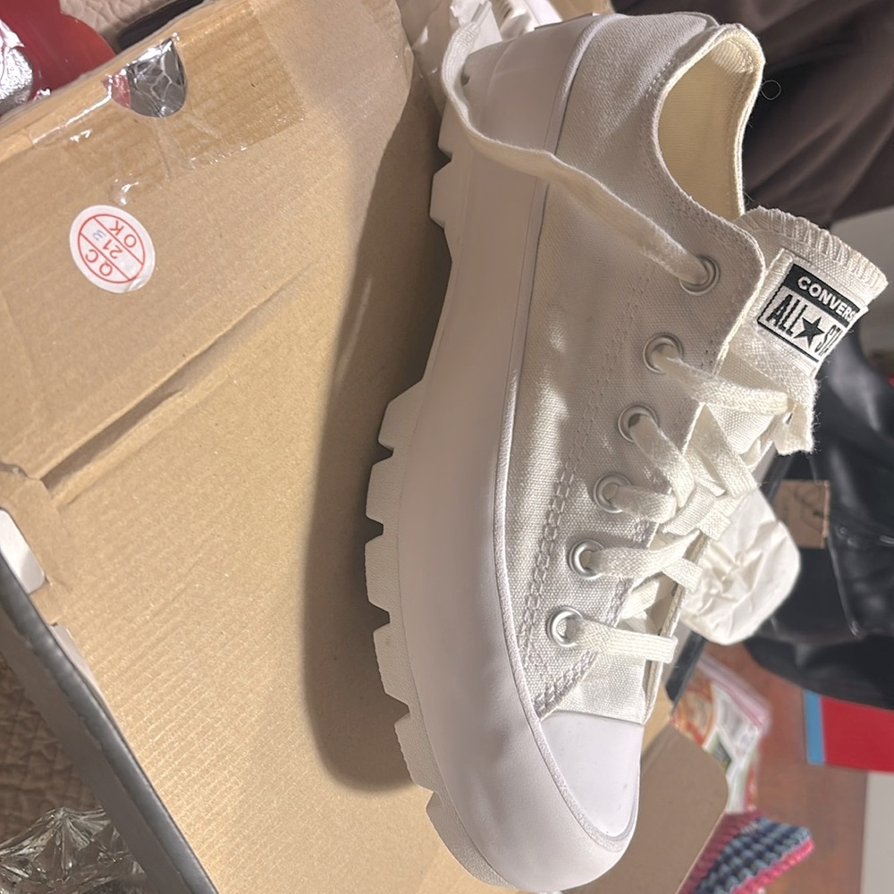 Converse 9.5 womens white run star hike hi
